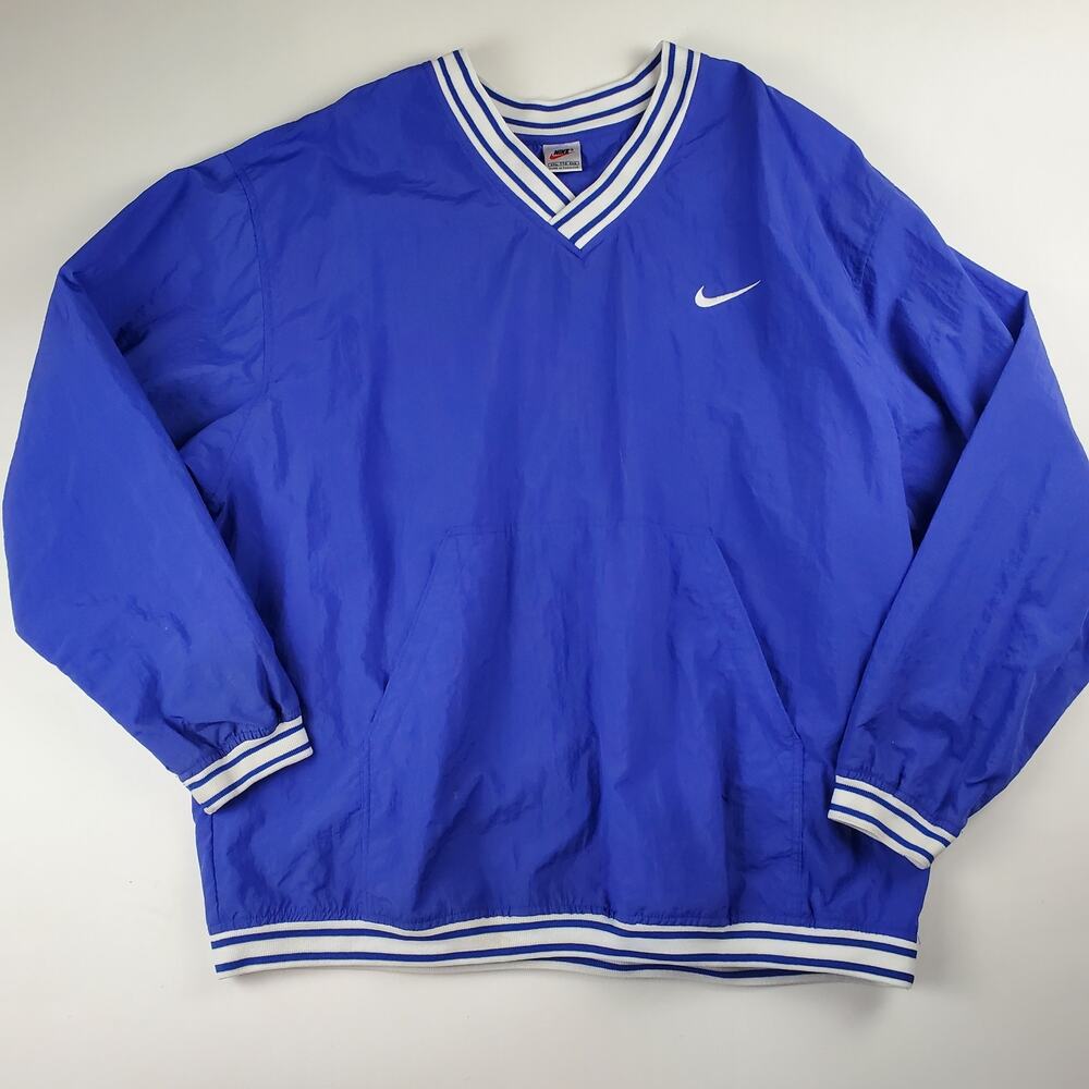 Nike Vintage Windbreaker Pullover Jacket Stripe Blue Men's XXL